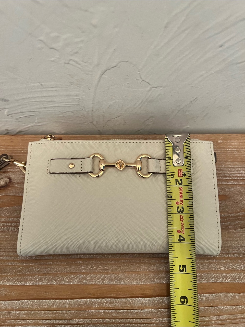 Anne Klein Cream Wristlet Clutch with Gold Hardware - Picture 8 of 8